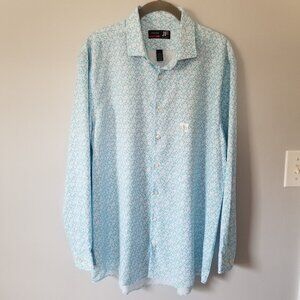 JF J. Ferrar stretch slim floral button-up shirt L
